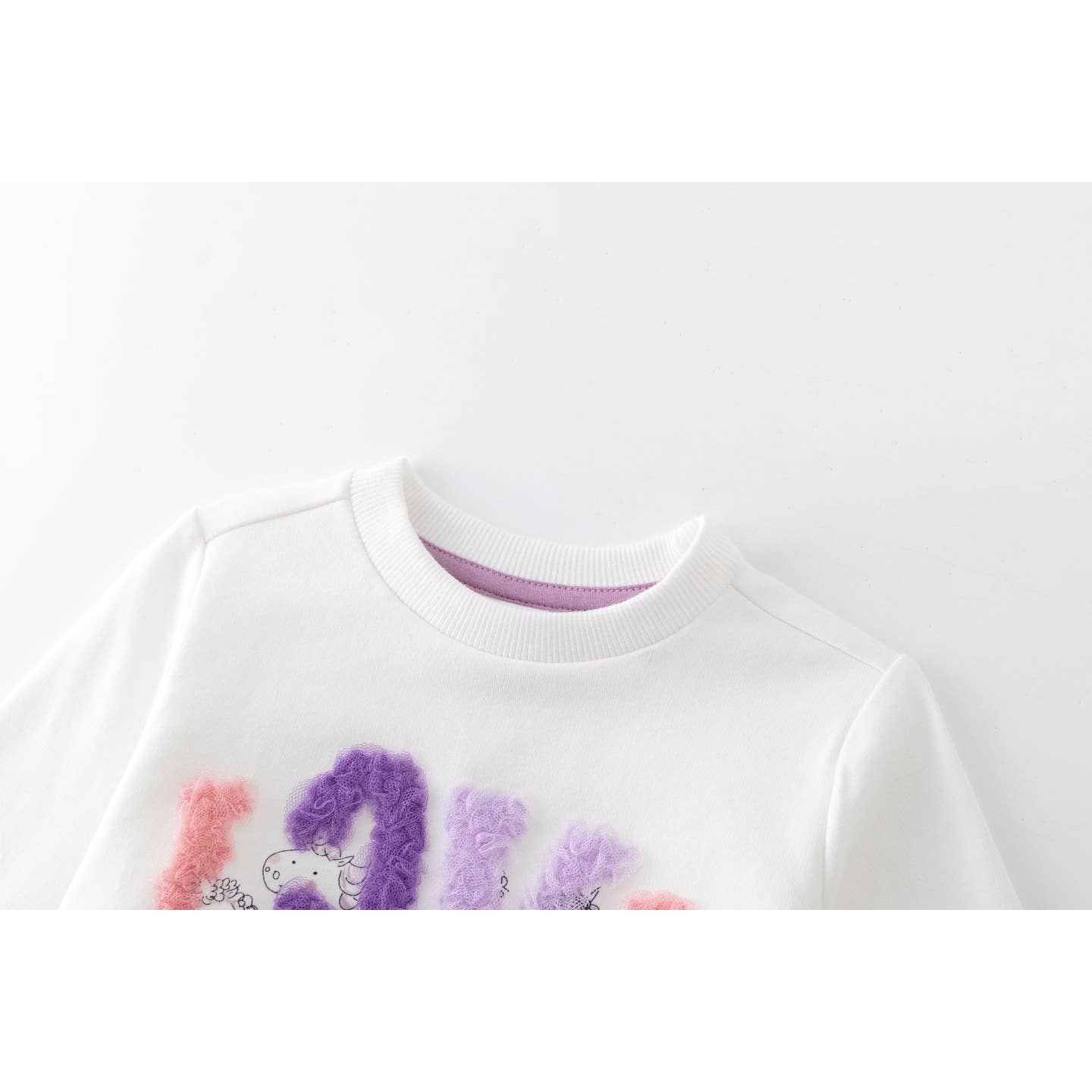 Trui met Tule Letter en leuke Print