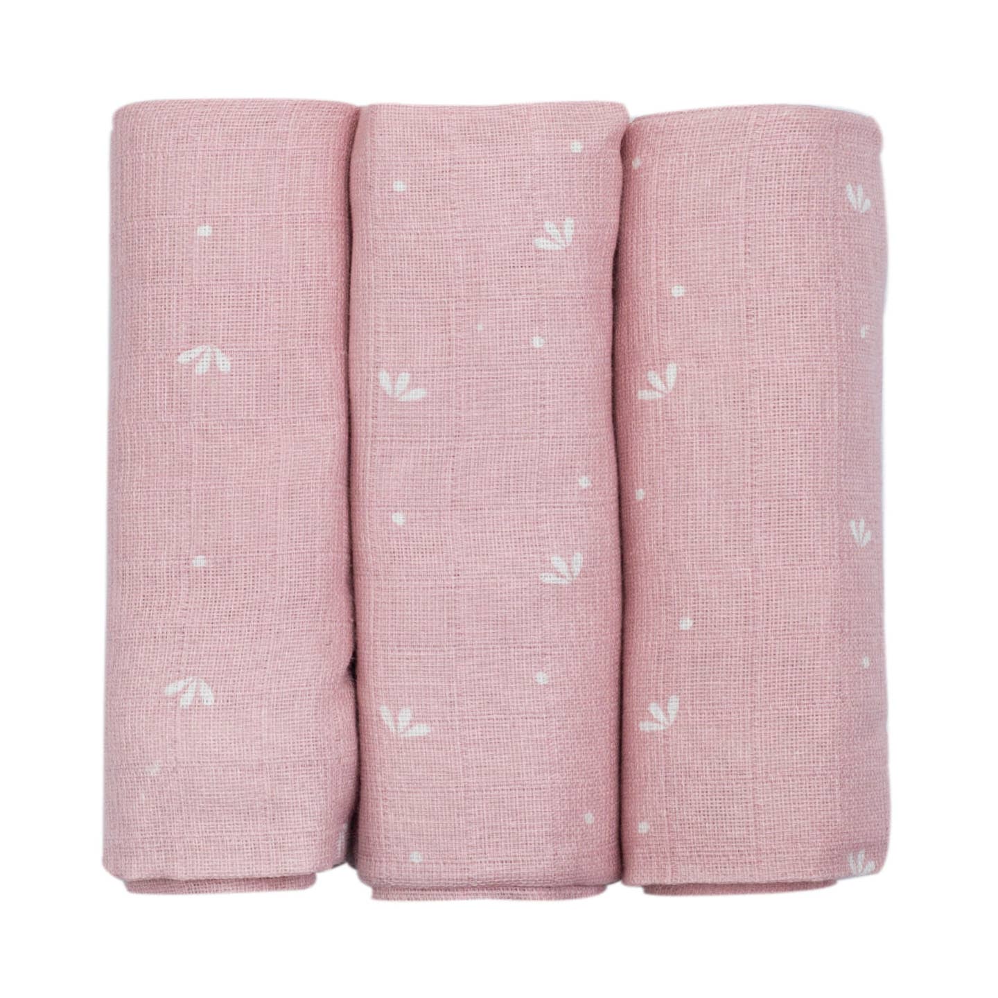 Set van 3 Roze Mousseline doekjes