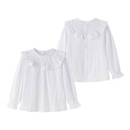Elegante blouse met lange mouwen en volantkraag