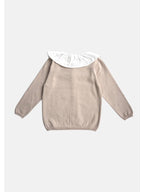 Gebreide Meisjesvest met Mousseline Kraag