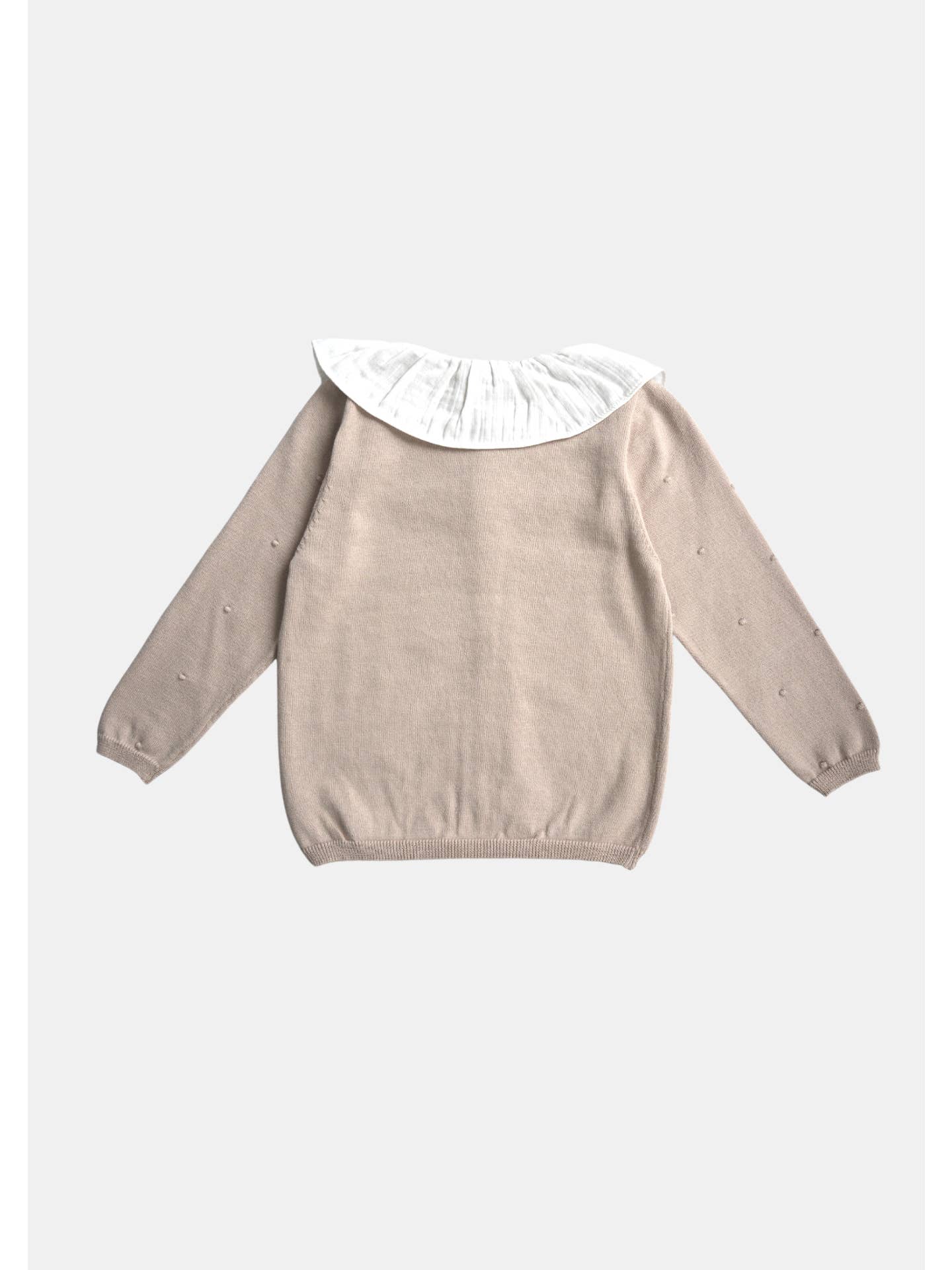 Gebreide Meisjesvest met Mousseline Kraag