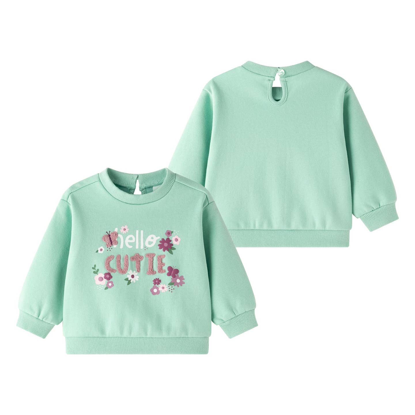 Groene trendy trui met reliëf en schapenvacht