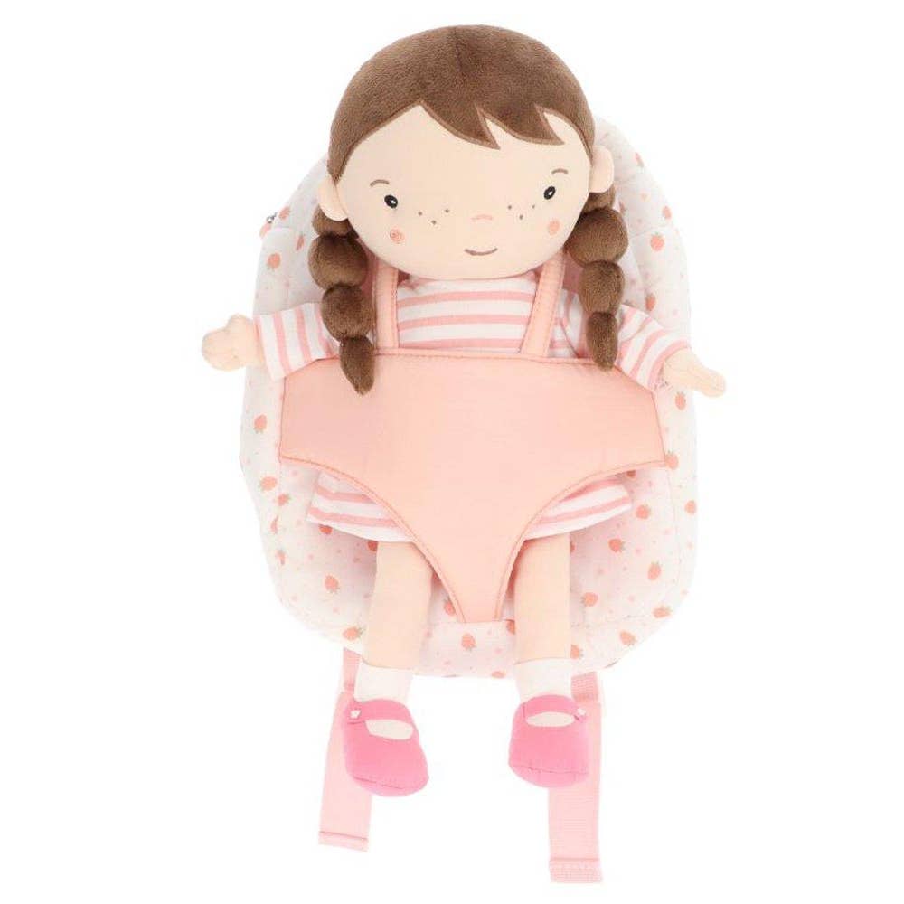 Poppenrugzak met Aardbeienprint
