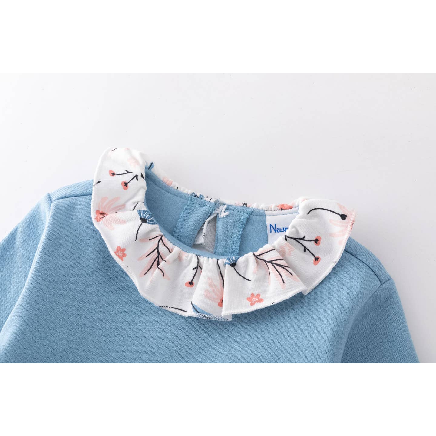 Blauwe trui met elegante kraag