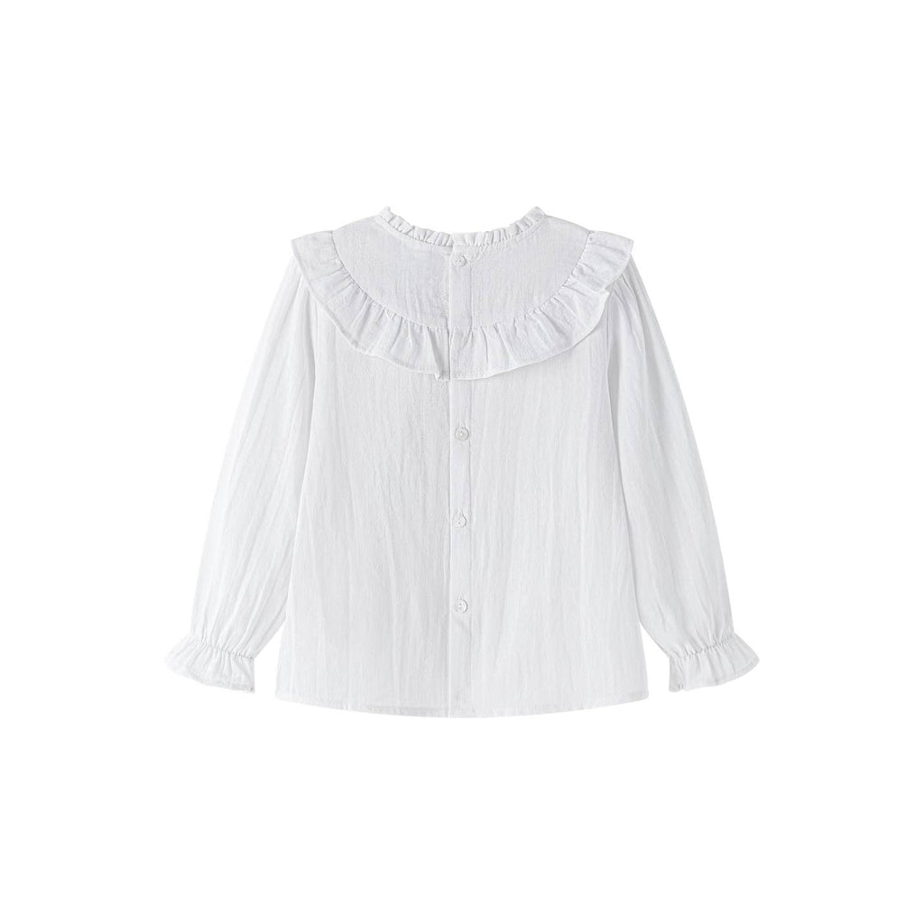 Elegante blouse met lange mouwen en volantkraag