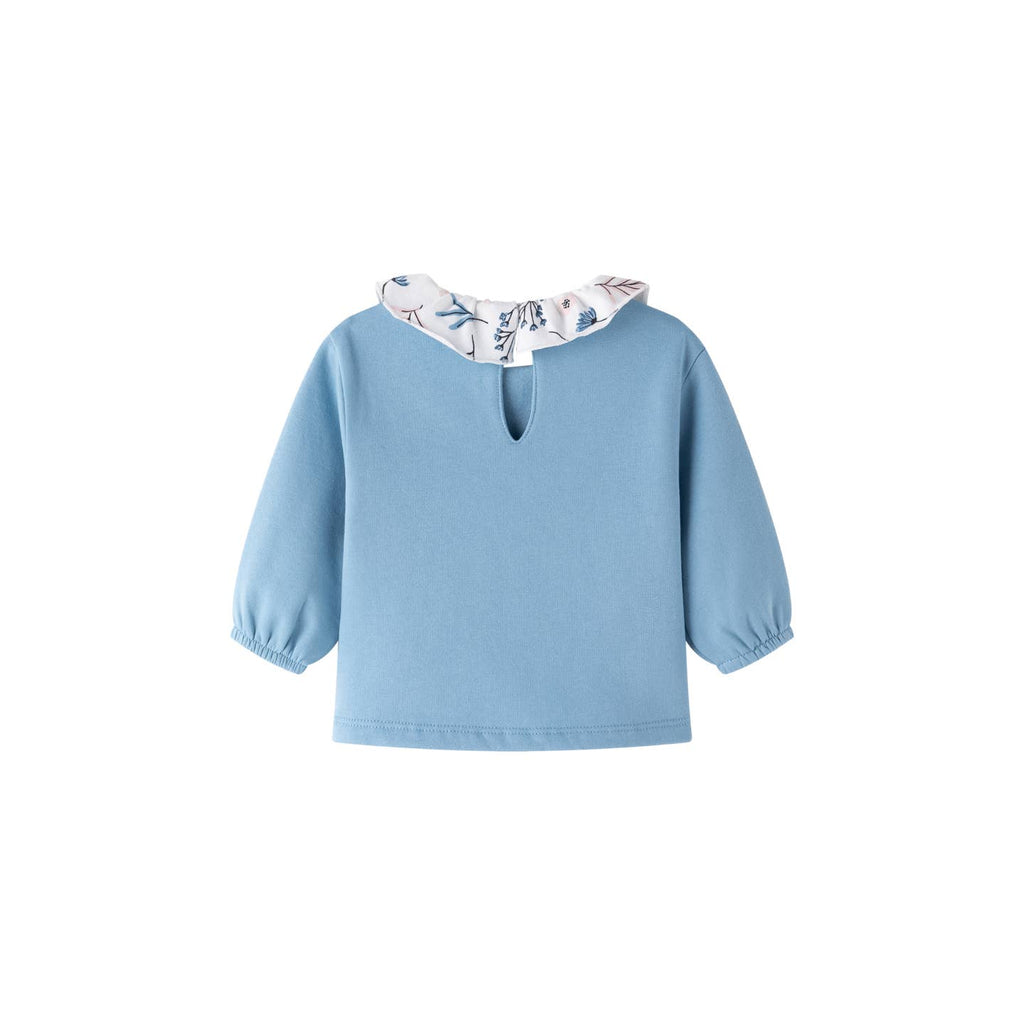 Blauwe trui met elegante kraag