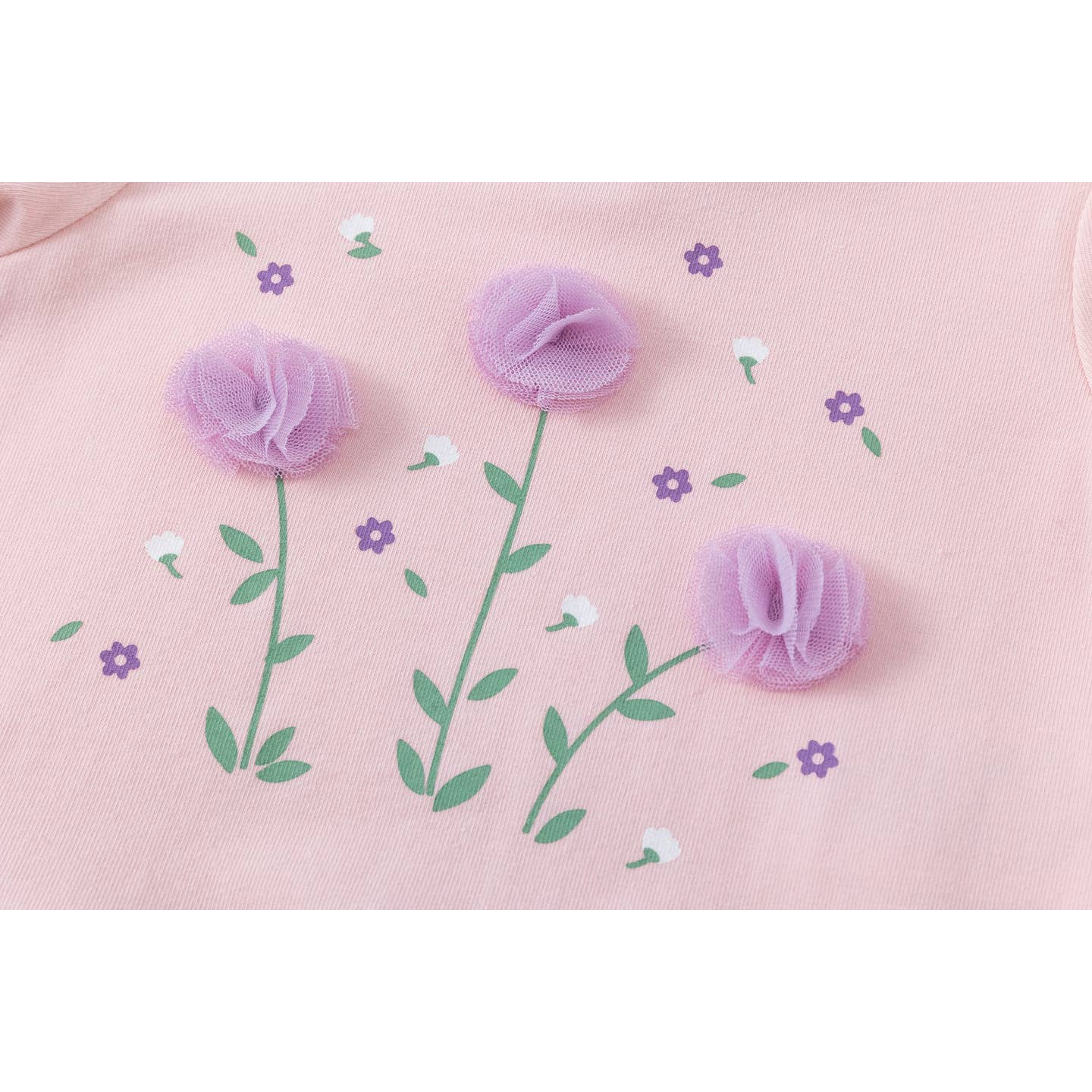 T-shirt met lange mouwen, Glitterbloemen