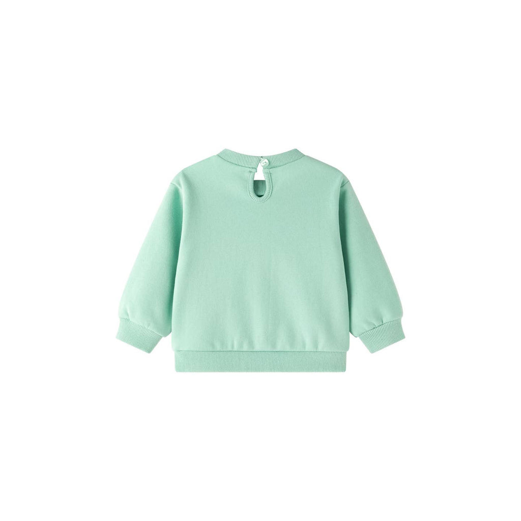 Groene trendy trui met reliëf en schapenvacht