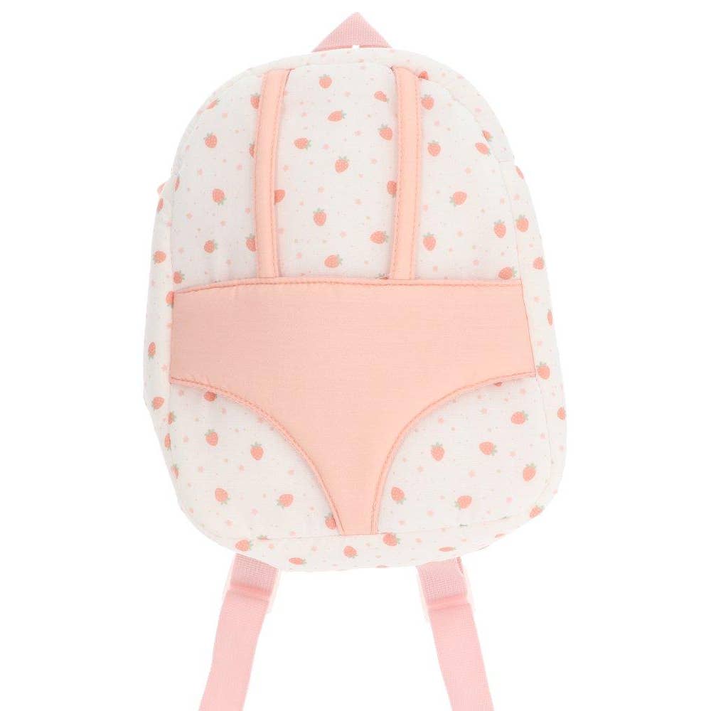 Poppenrugzak met Aardbeienprint