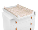 Verschoonmat met Groeimeter + bevestiging aan babybed