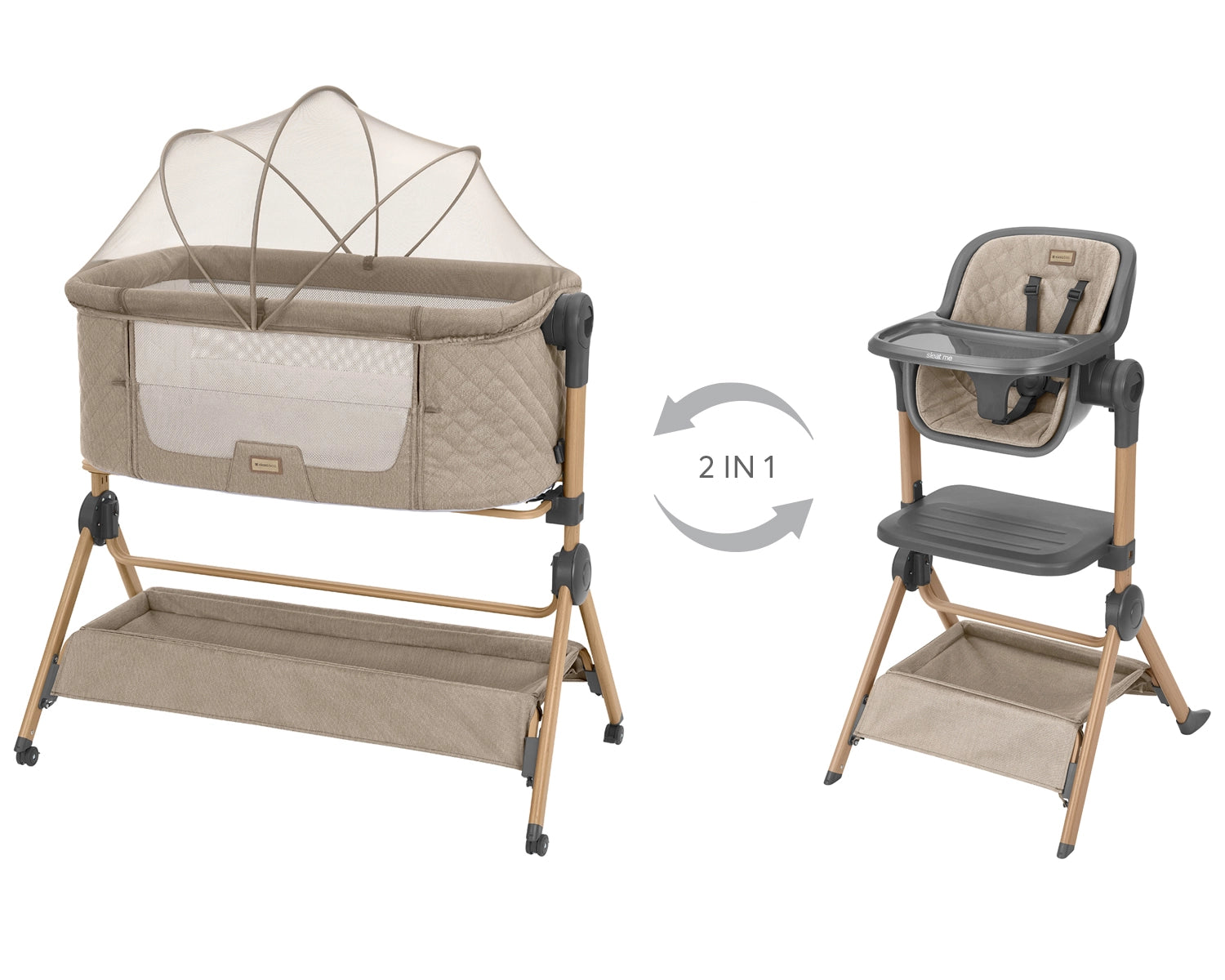 2-in-1 Wieg aan Bed + Kinderstoel Sleat