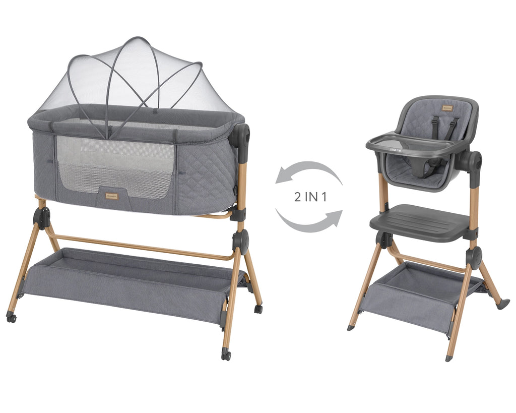 2-in-1 Wieg aan Bed + Kinderstoel Sleat