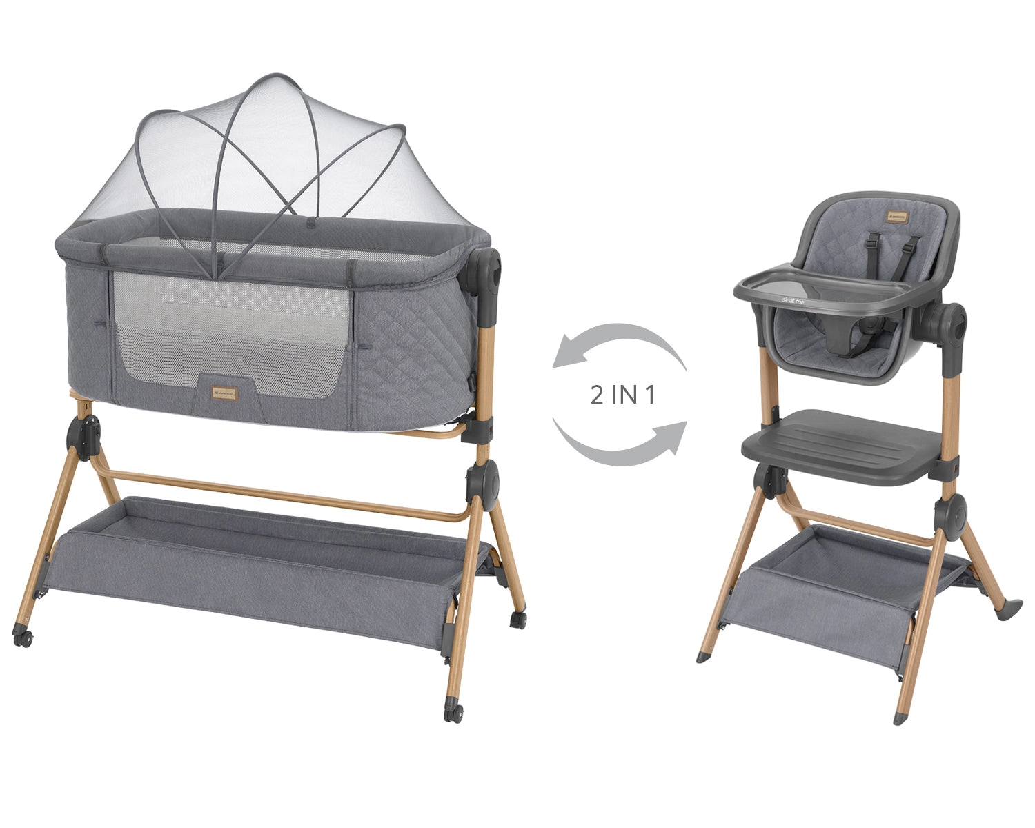 2-in-1 Wieg aan Bed + Kinderstoel Sleat
