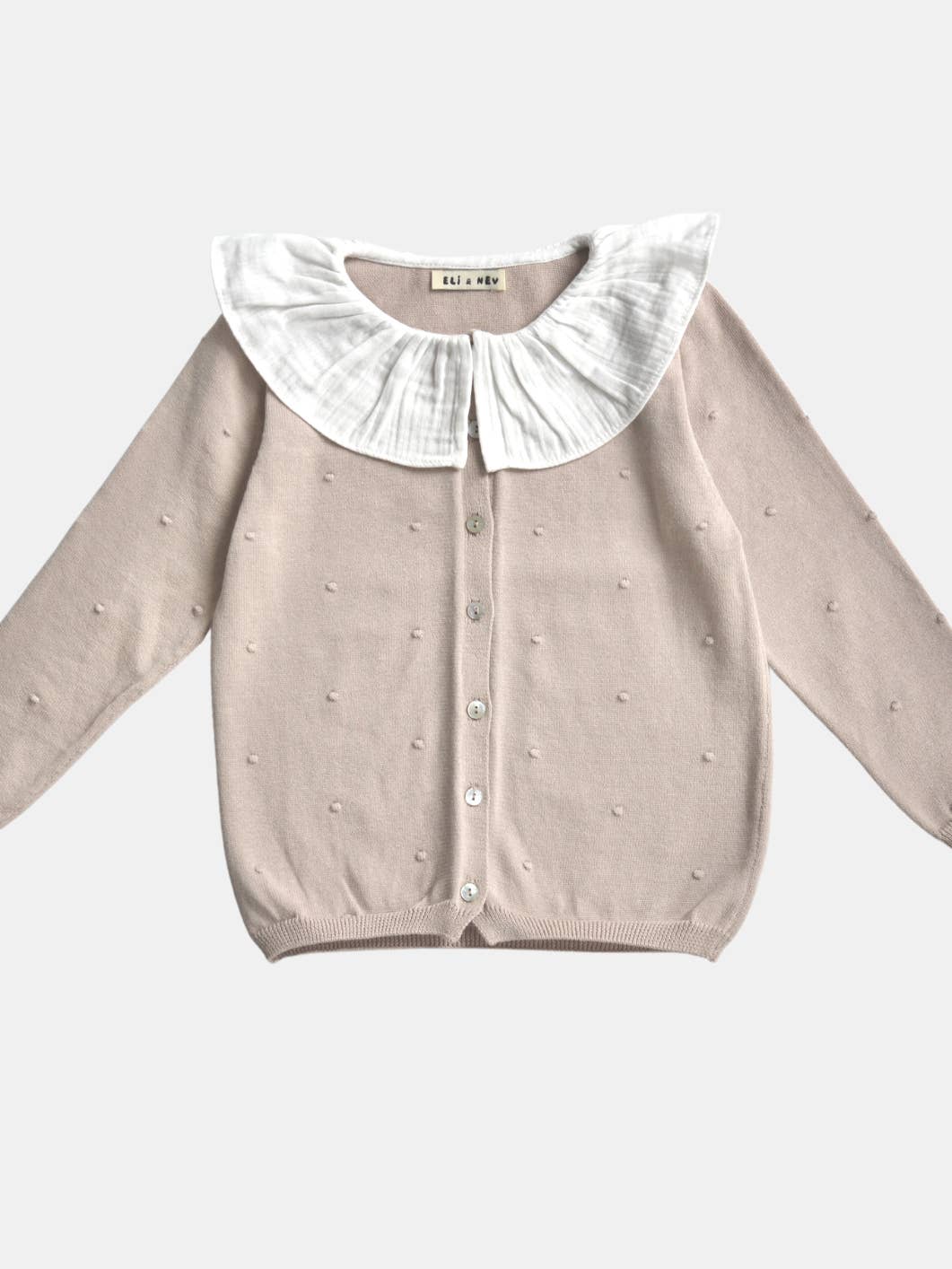 Gebreide Meisjesvest met Mousseline Kraag