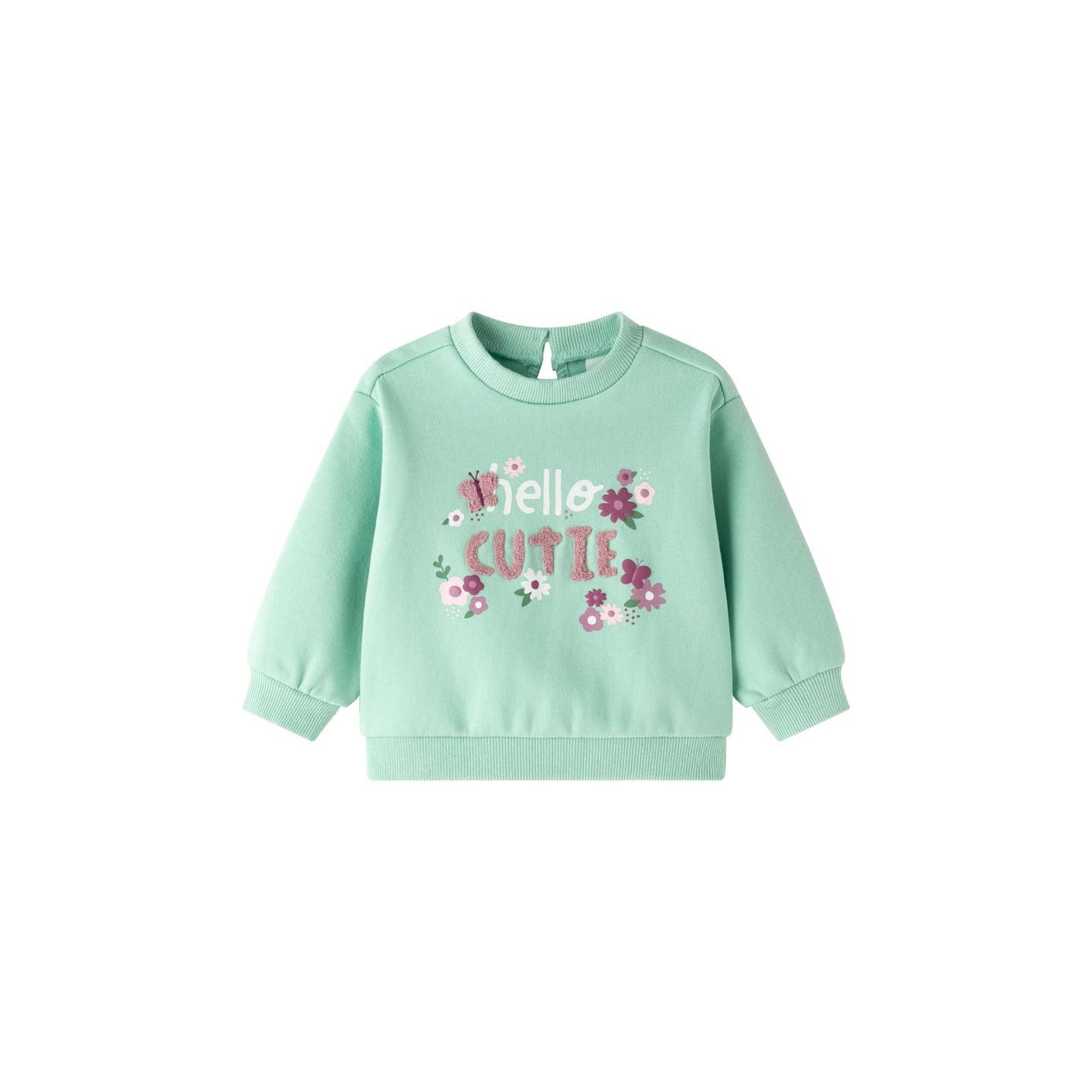 Groene trendy trui met reliëf en schapenvacht