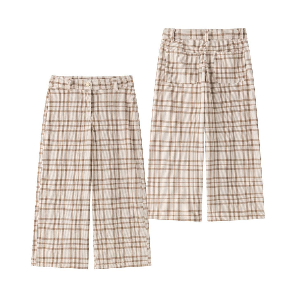 Stijlvolle lange broek met geruit patroon