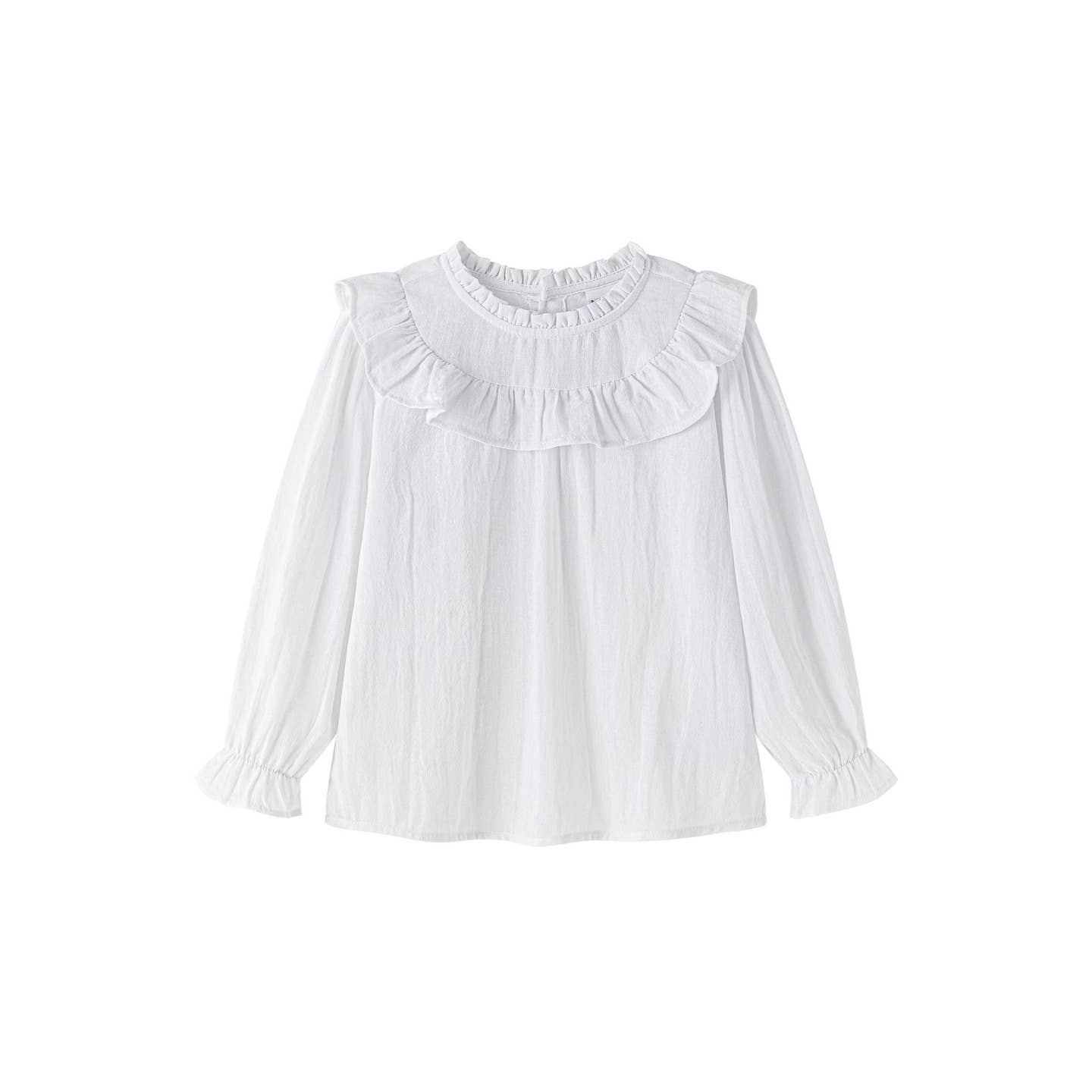 Elegante blouse met lange mouwen en volantkraag