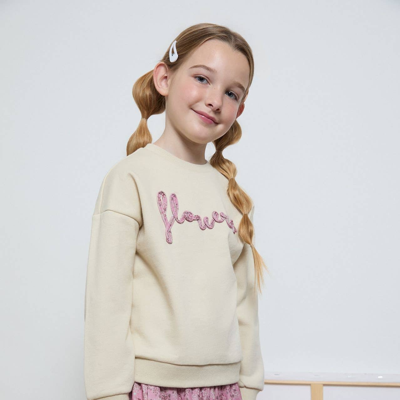 Fleece Sweatshirt met touwletters